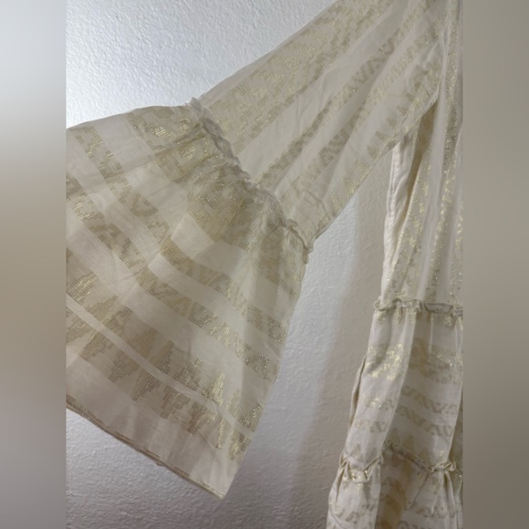 Elan Metallic Bell Sleeve Cover-Up Mini Dress size M - Picture 5 of 10